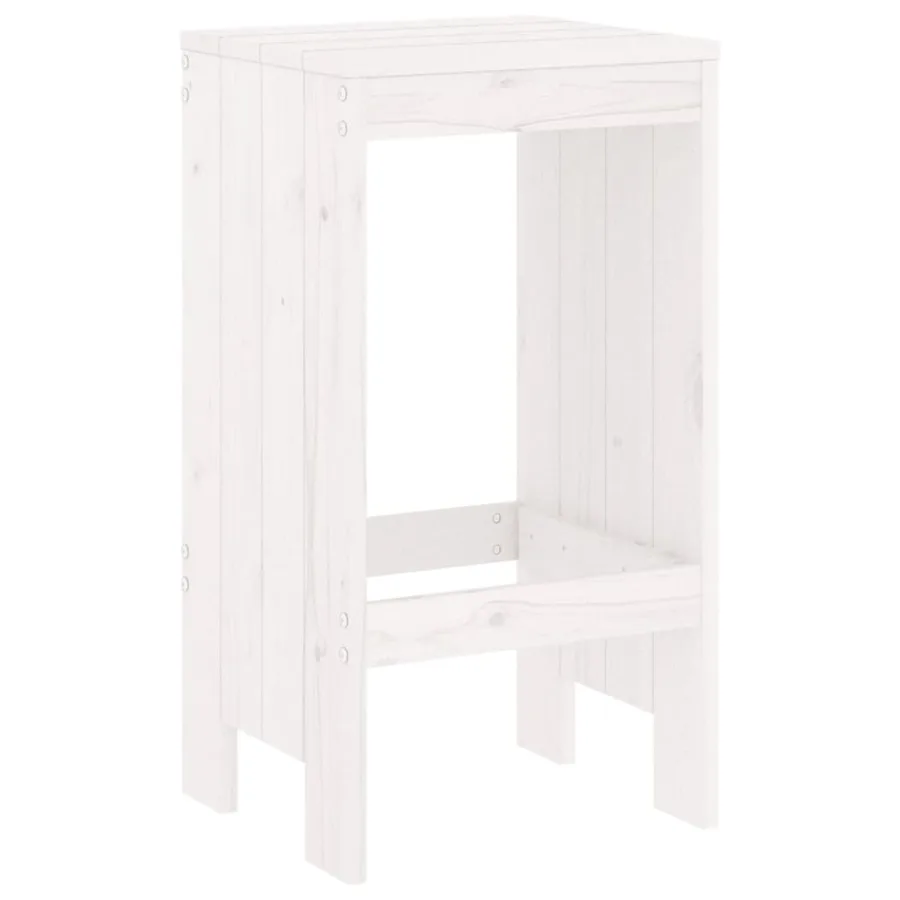 Tabourets de bar lot de 2 blanc 40x36x75 cm bois massif de pin - 6