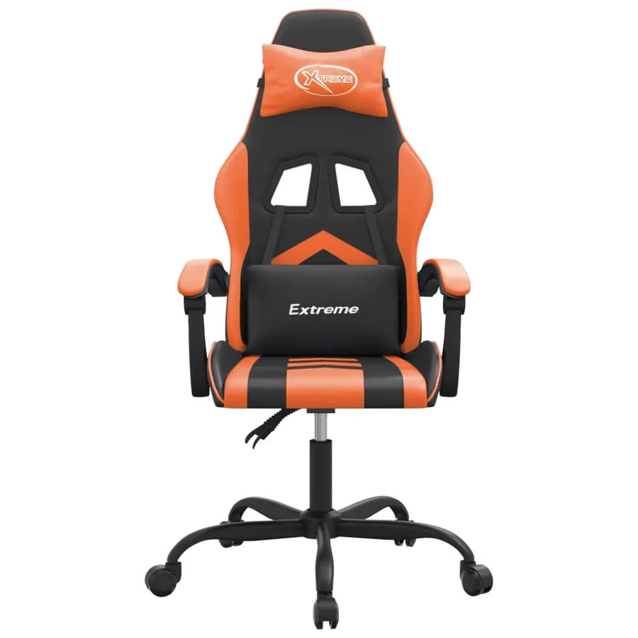 Chaise de jeu pivotante Noir et orange Similicuir - 3