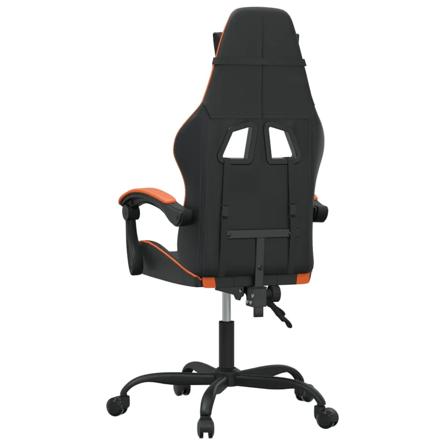 Chaise de jeu pivotante Noir et orange Similicuir - 5