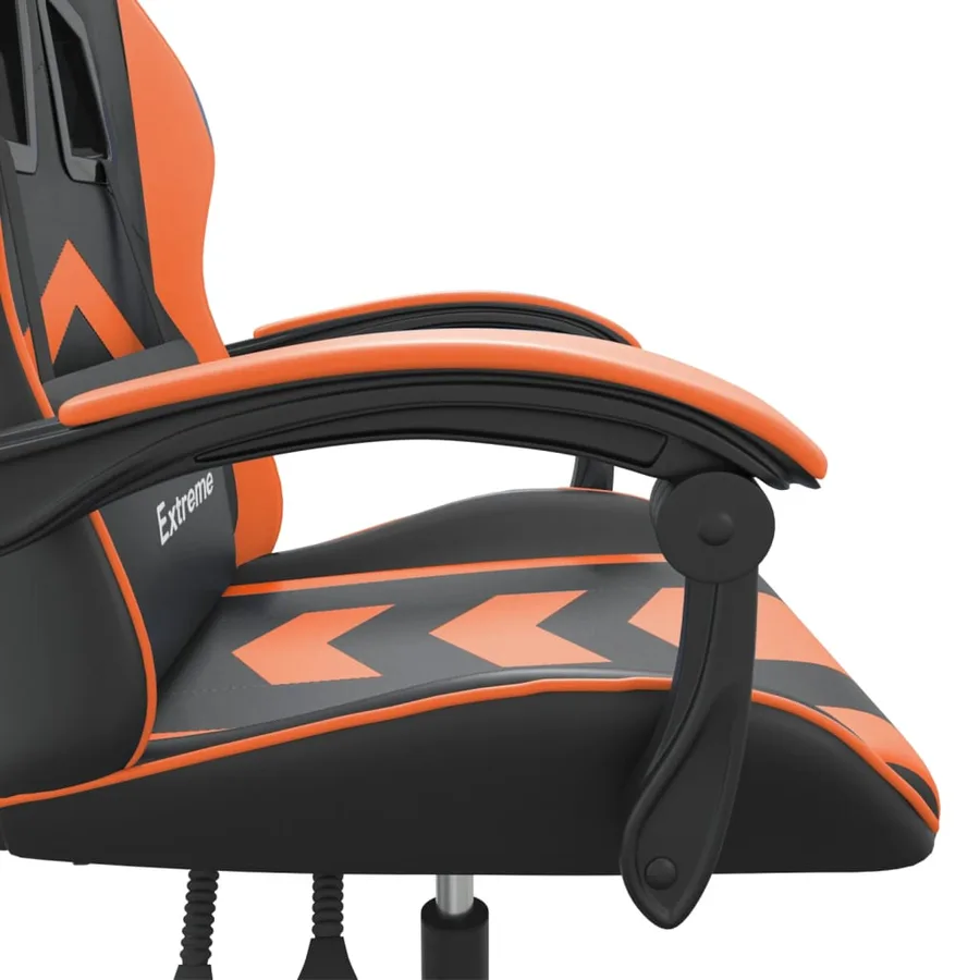 Chaise de jeu pivotante Noir et orange Similicuir - 7