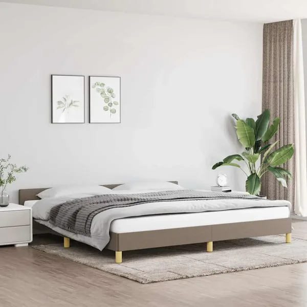 Cadre de lit sans matelas taupe 200x200 cm tissu