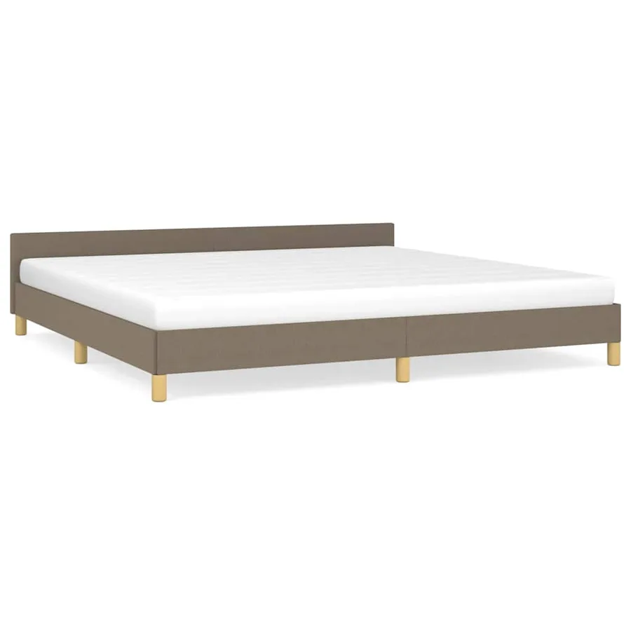 Cadre de lit sans matelas taupe 200x200 cm tissu - 2