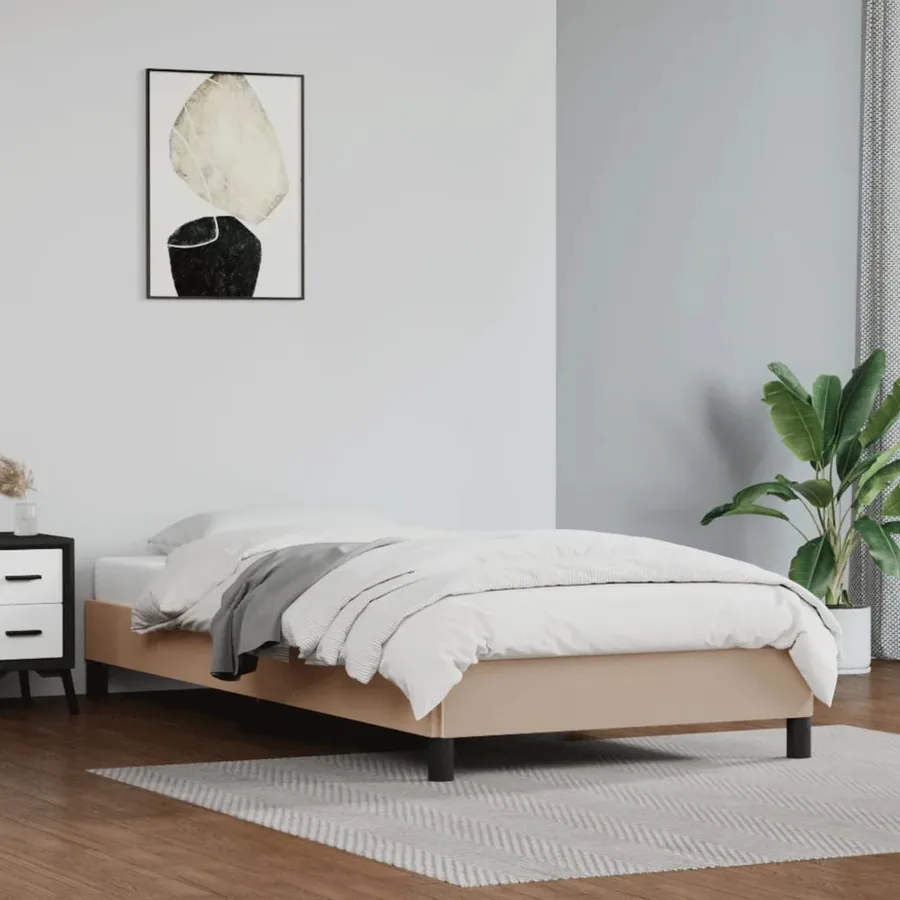 Cadre de lit sans matelas cappuccino 100x200 cm similicuir