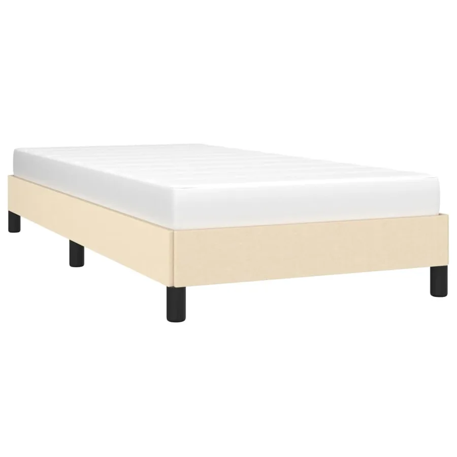 Cadre de lit sans matelas crème 100x200 cm tissu - 3