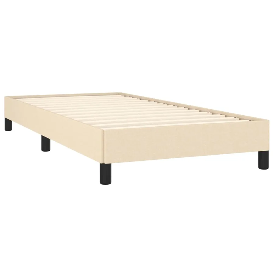 Cadre de lit sans matelas crème 100x200 cm tissu - 4