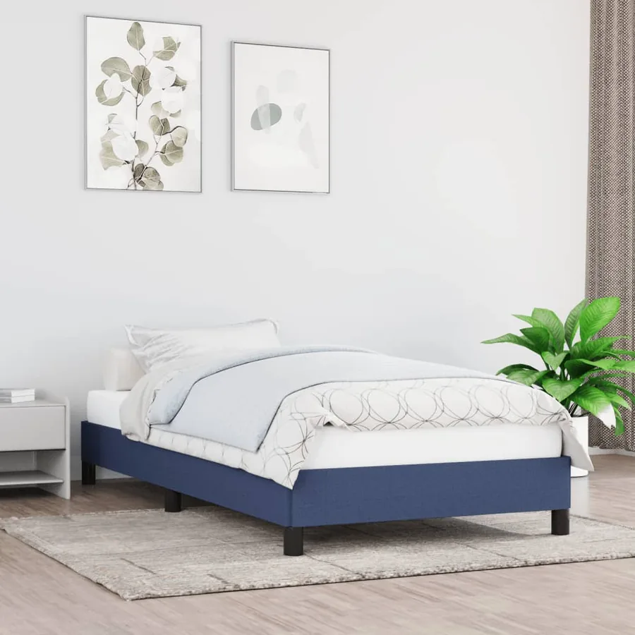 Cadre de lit sans matelas bleu 80x200 cm tissu