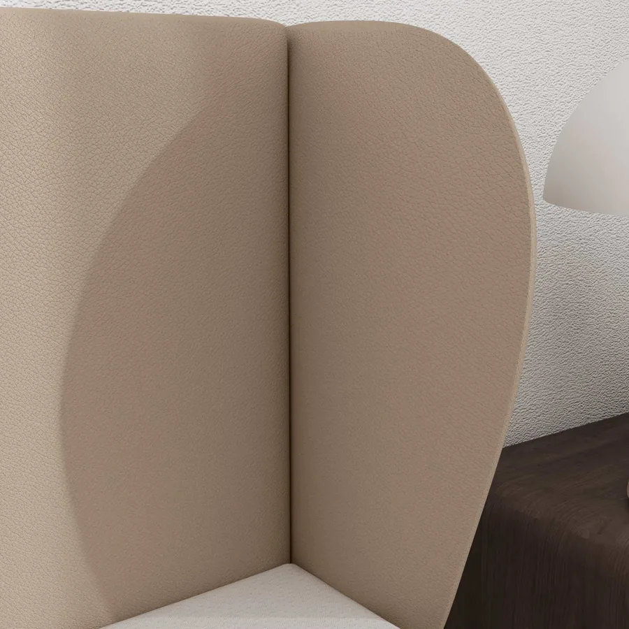 Oreille de tête de lit Tan 40 x 23 x 6 cm PVC - 4