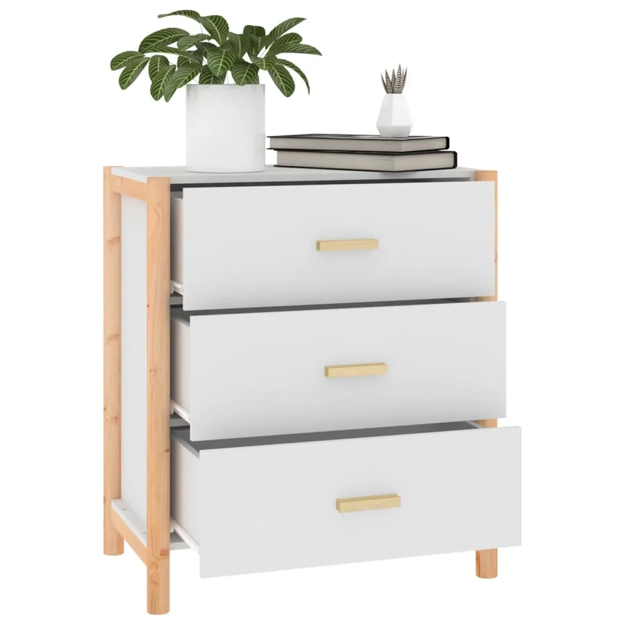 Buffet Blanc 62x38x70 cm Bois d'ingénierie - 4