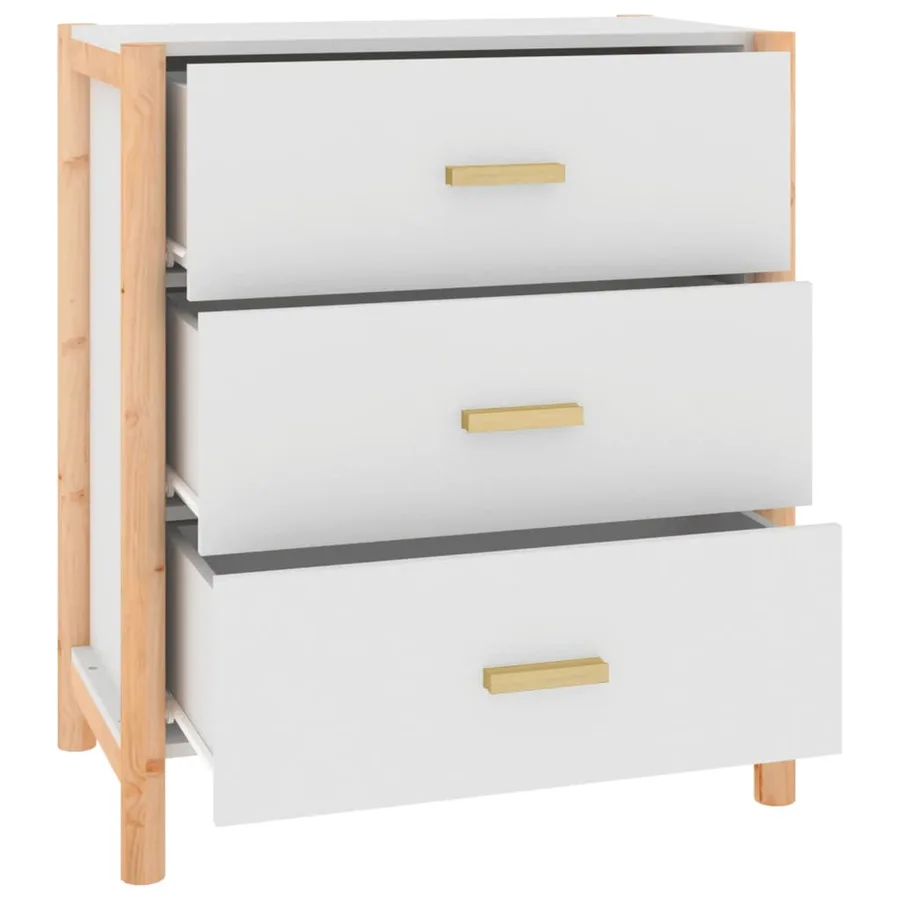 Buffet Blanc 62x38x70 cm Bois d'ingénierie - 6