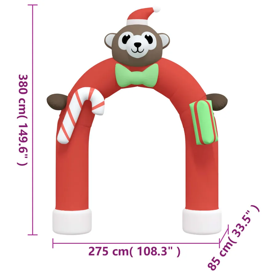 Porte voûtée gonflable de Noël avec LED 380 cm - 11