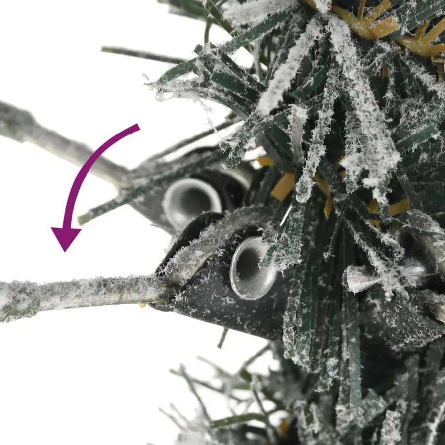 Sapin de Noël artificiel mince avec neige floquée 180 cm PVC/PE - 4