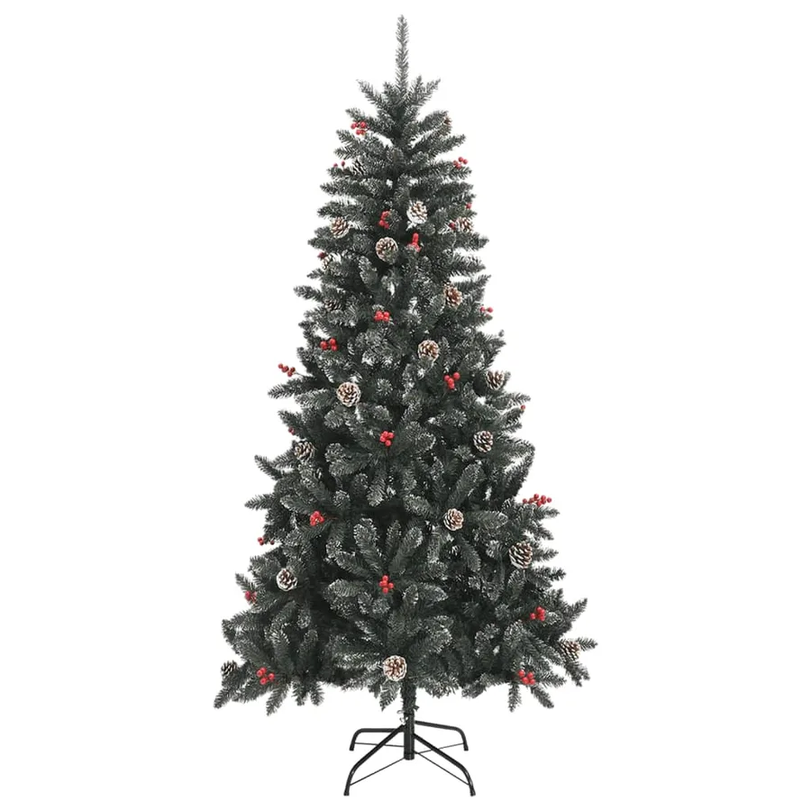 Sapin de Noël artificiel avec support Vert 210 cm PVC - 2