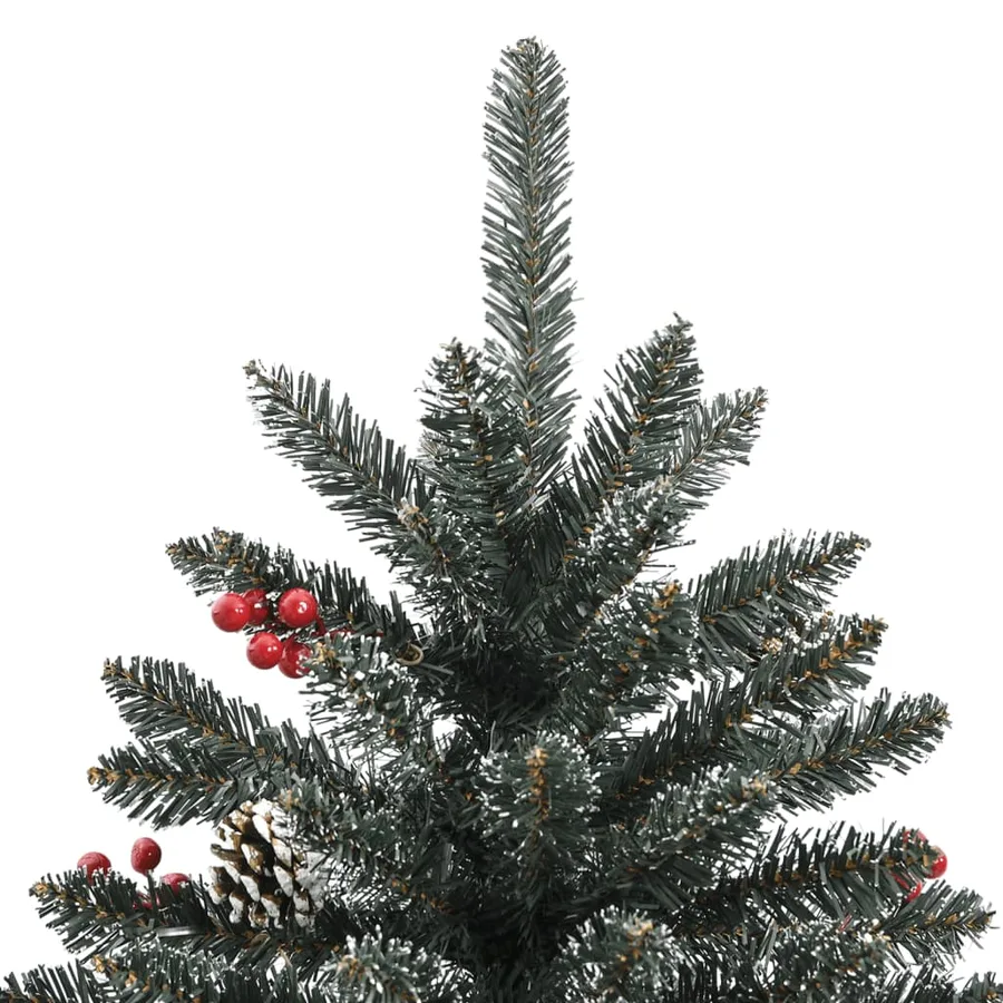 Sapin de Noël artificiel avec support Vert 210 cm PVC - 5