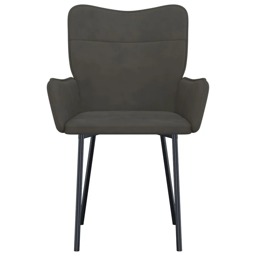 Chaises à manger lot de 2 Gris foncé Velours - 4