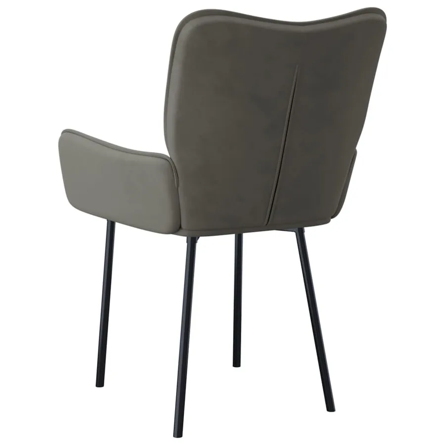 Chaises à manger lot de 2 Gris foncé Velours - 6
