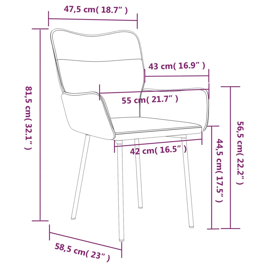 Chaises à manger lot de 2 Gris foncé Velours - 9