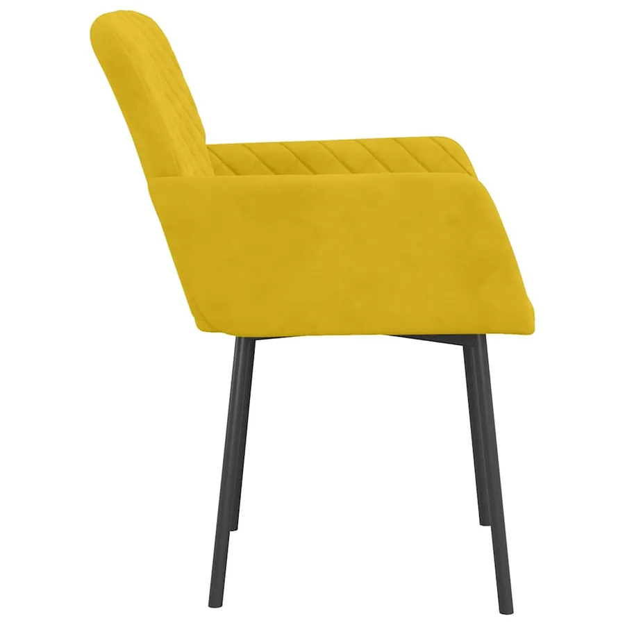 Chaises à manger lot de 2 Jaune Velours - 5