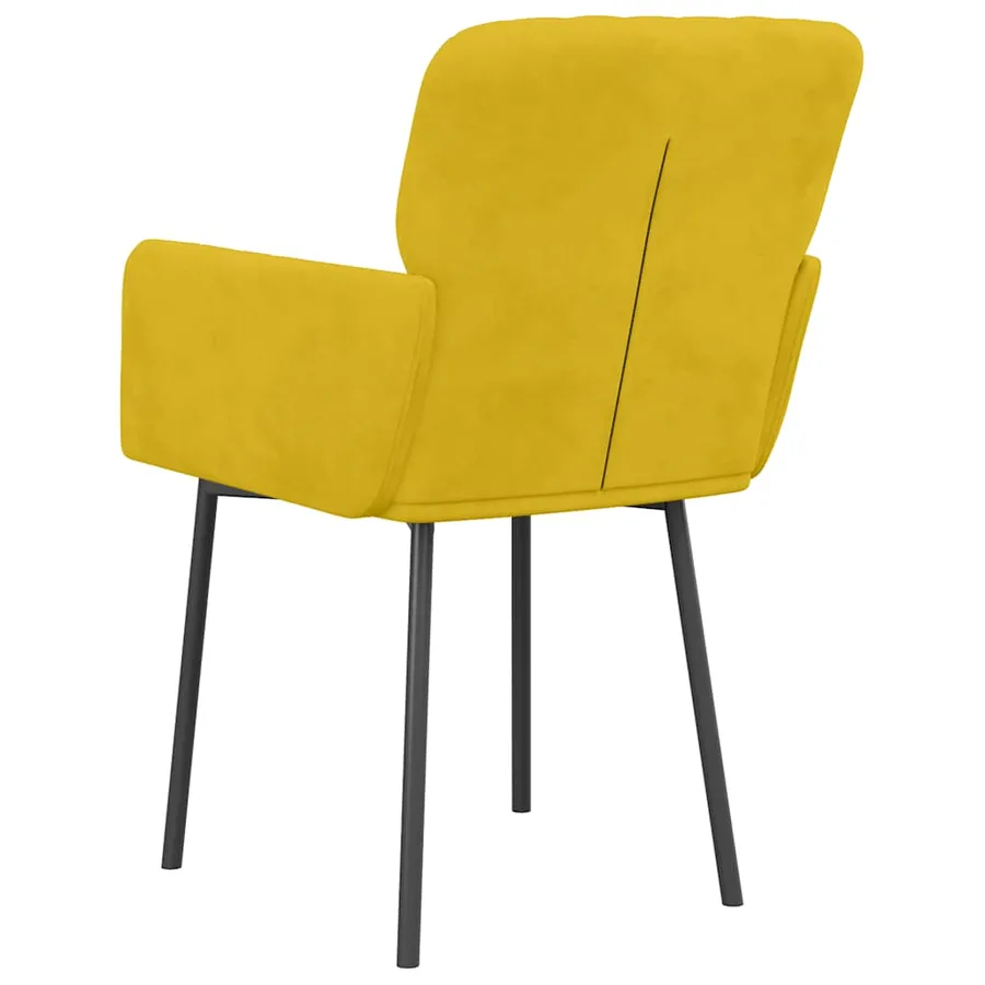Chaises à manger lot de 2 Jaune Velours - 6
