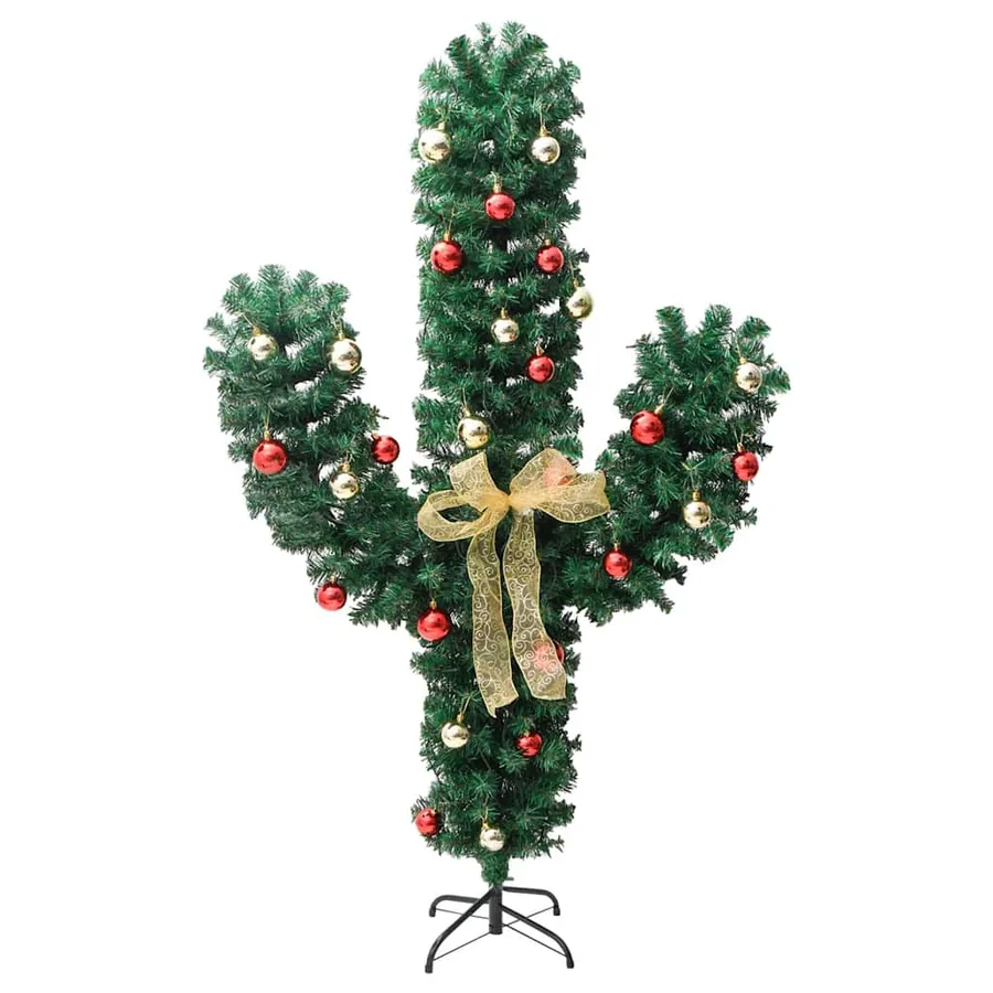 Cactus de Noël avec support et LED Vert 210 cm PVC - 4