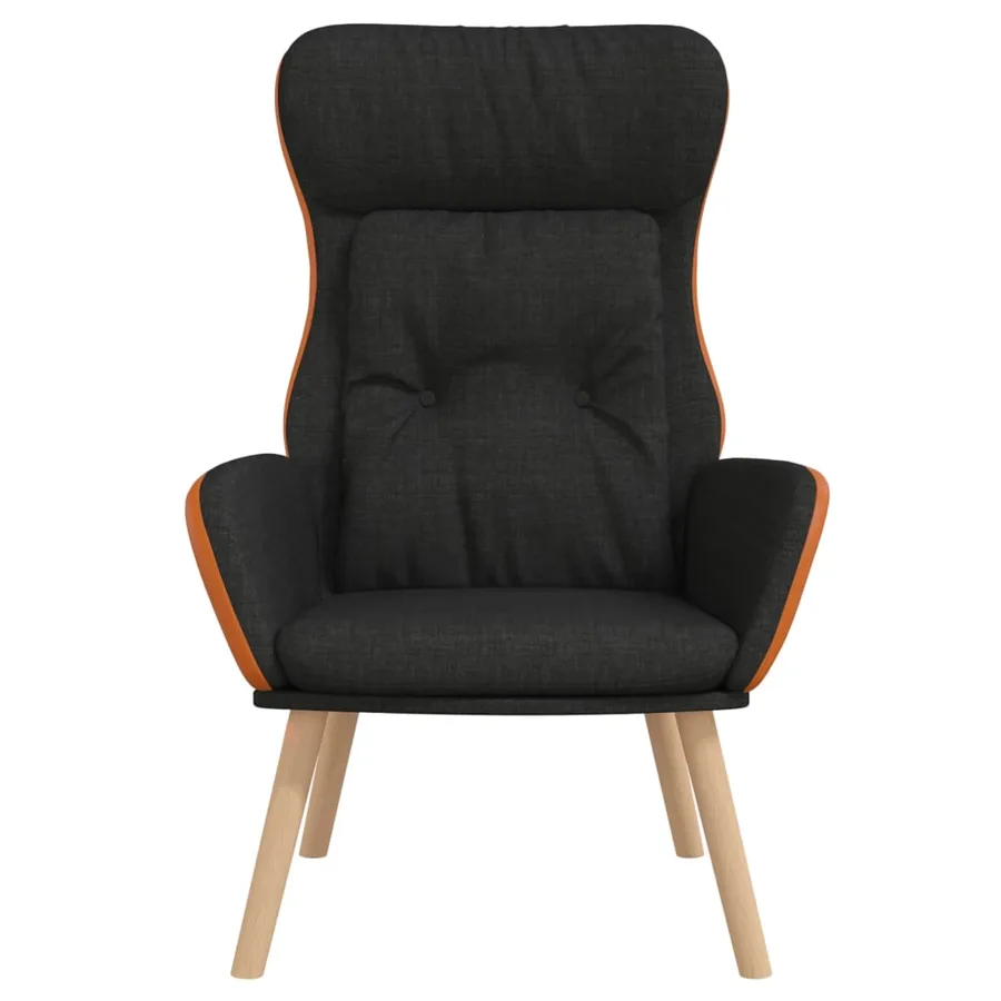 Chaise de relaxation Noir Tissu et PVC - 3