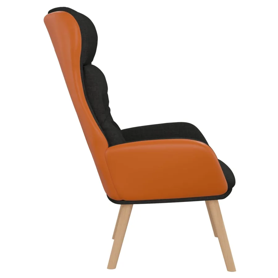 Chaise de relaxation Noir Tissu et PVC - 4