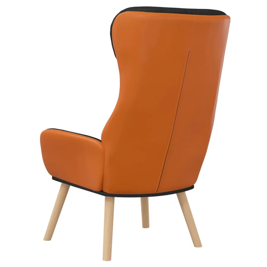 Chaise de relaxation Noir Tissu et PVC - 5