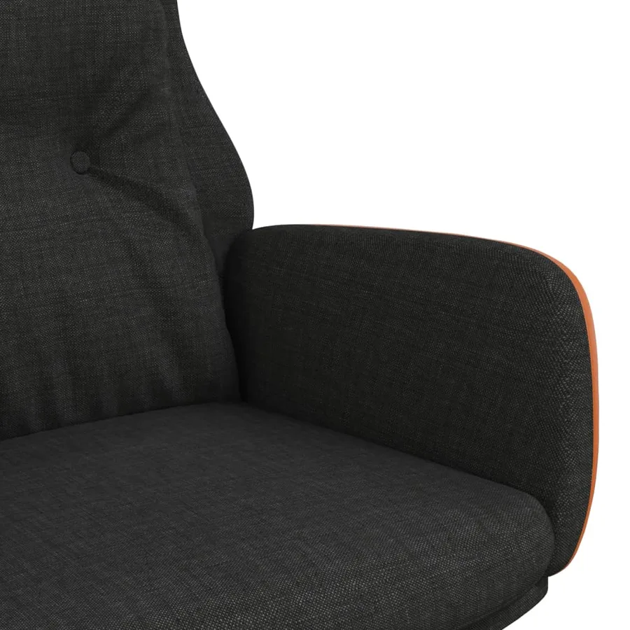 Chaise de relaxation Noir Tissu et PVC - 6