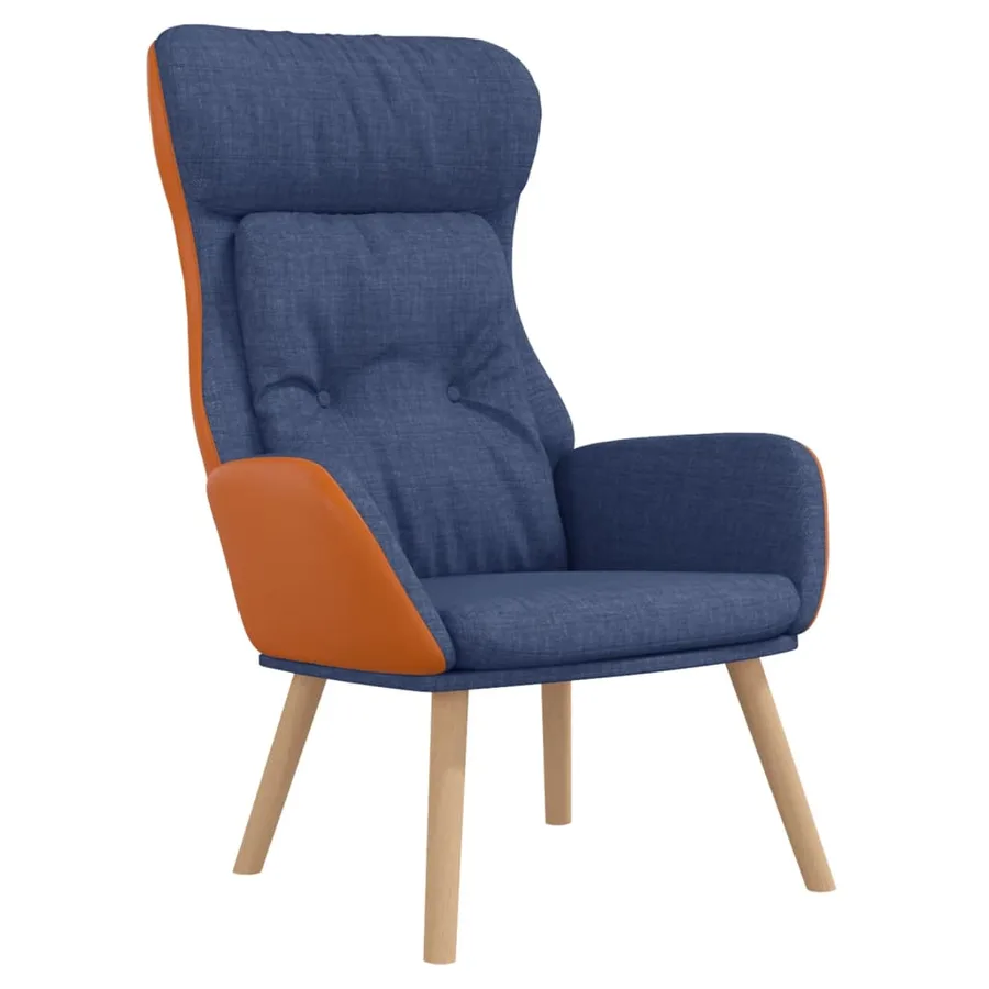 Chaise de relaxation Bleu Tissu et PVC - 2