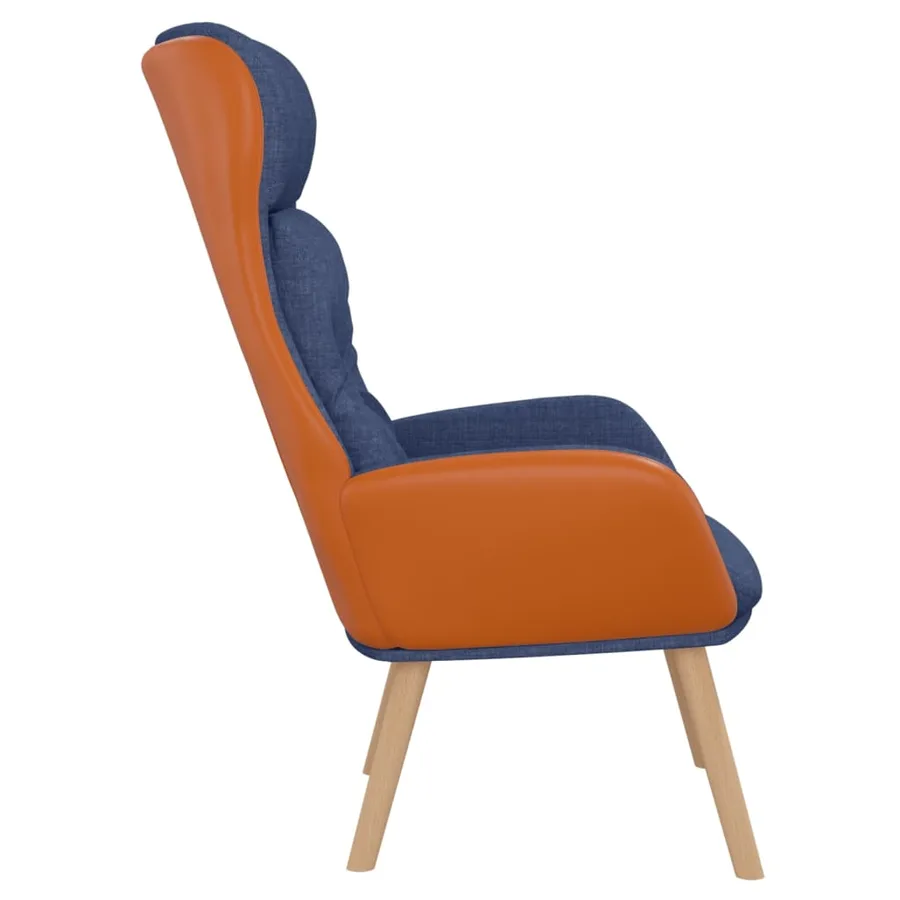 Chaise de relaxation Bleu Tissu et PVC - 4