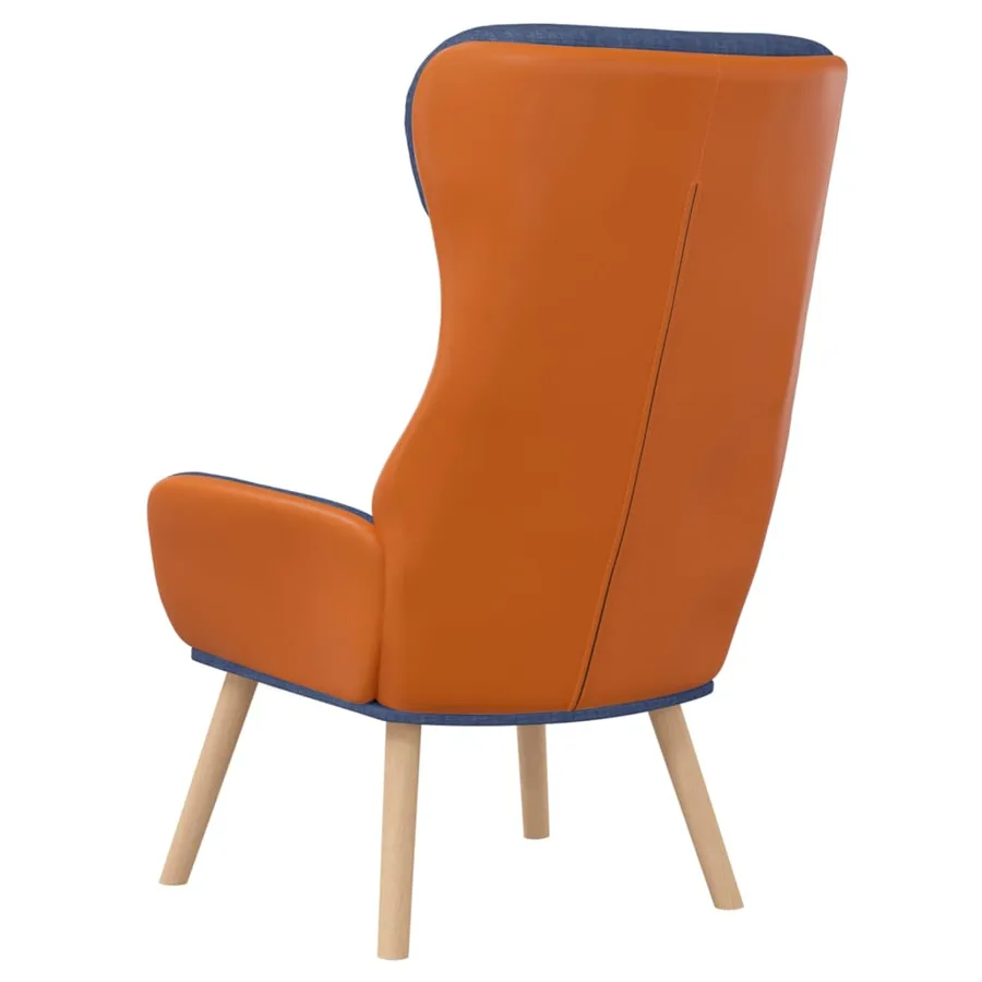 Chaise de relaxation Bleu Tissu et PVC - 5