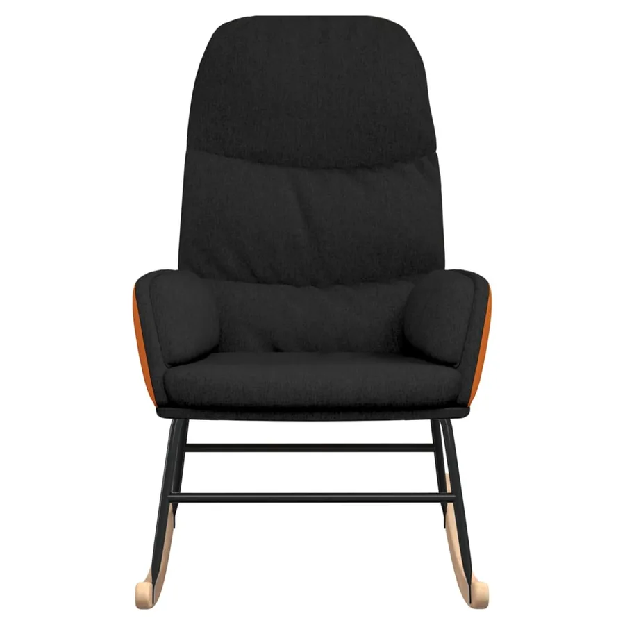 Chaise à bascule Noir Tissu - 3