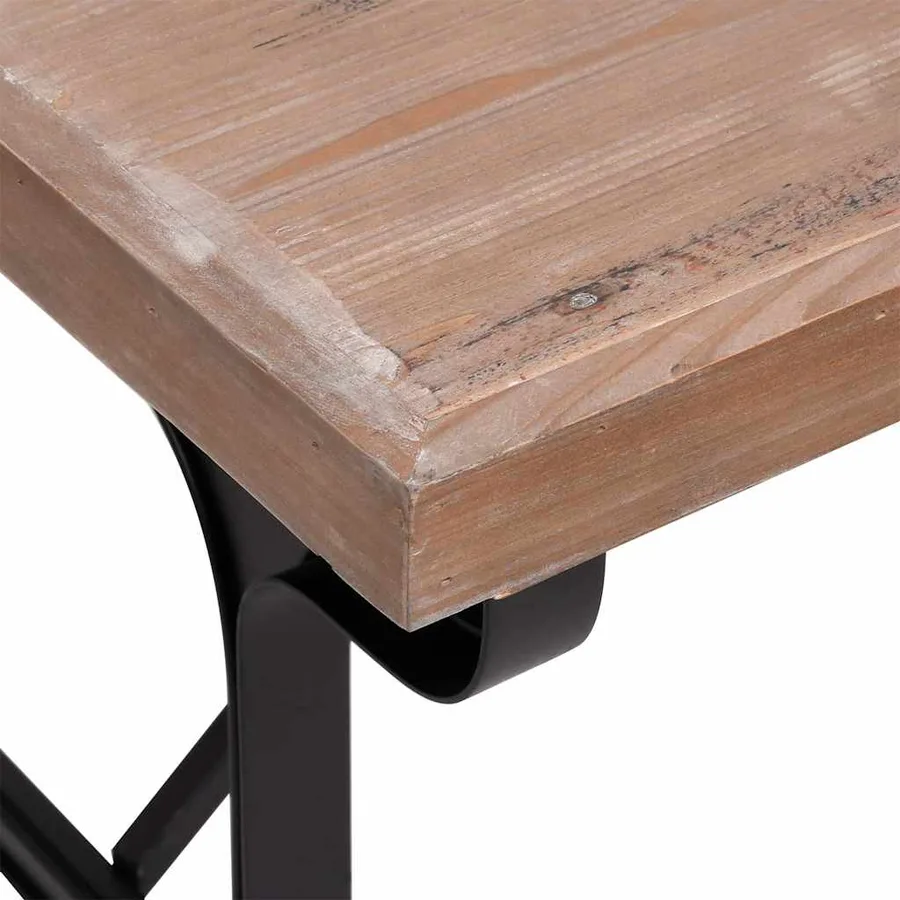 Table à dîner 110x65x82 cm Bois de sapin massif et fer - 5