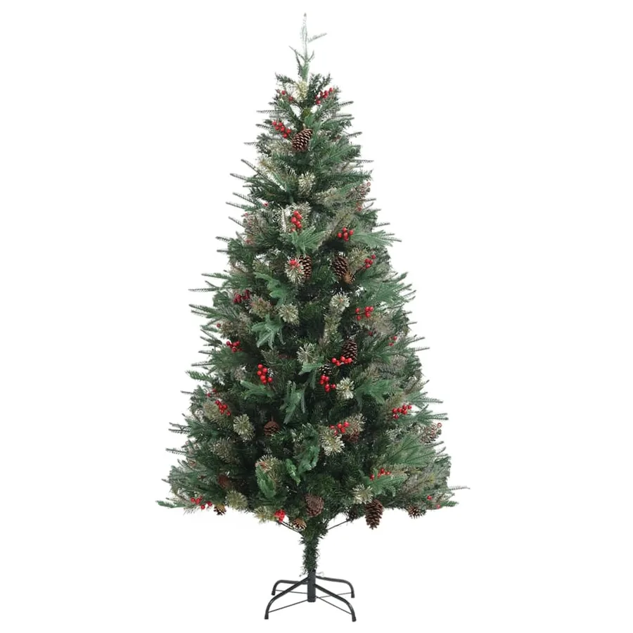 Sapin de Noël avec pommes de pin Vert 225 cm PVC et PE - 2
