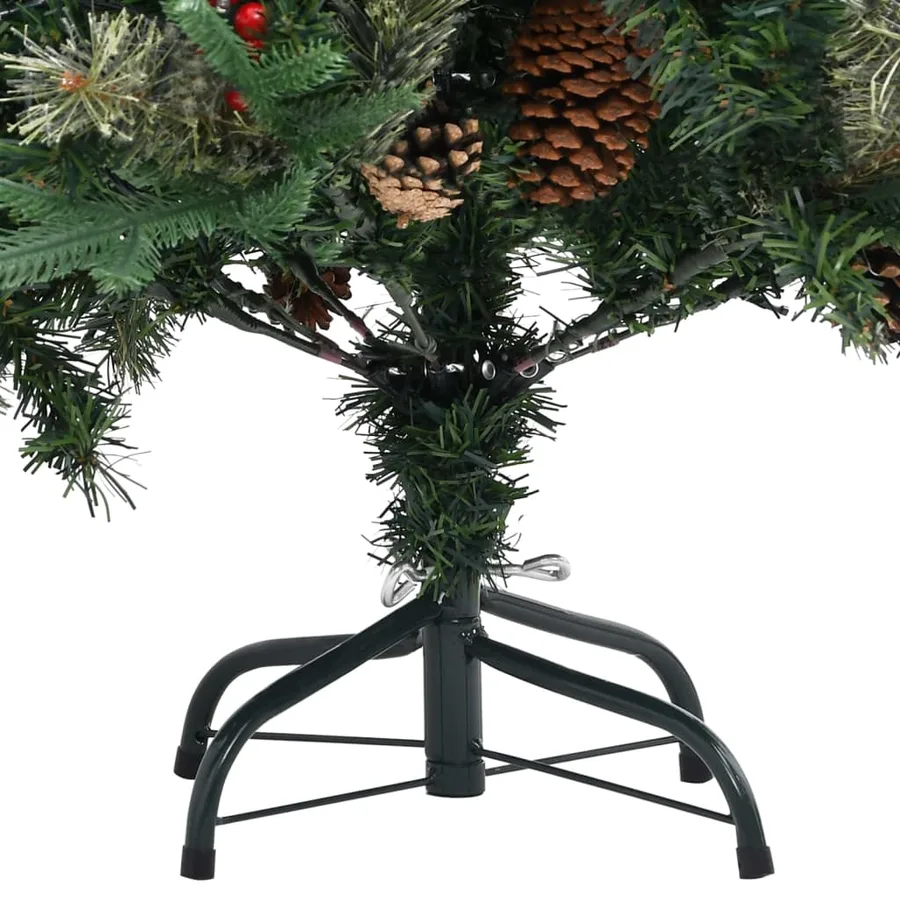 Sapin de Noël avec pommes de pin Vert 225 cm PVC et PE - 4