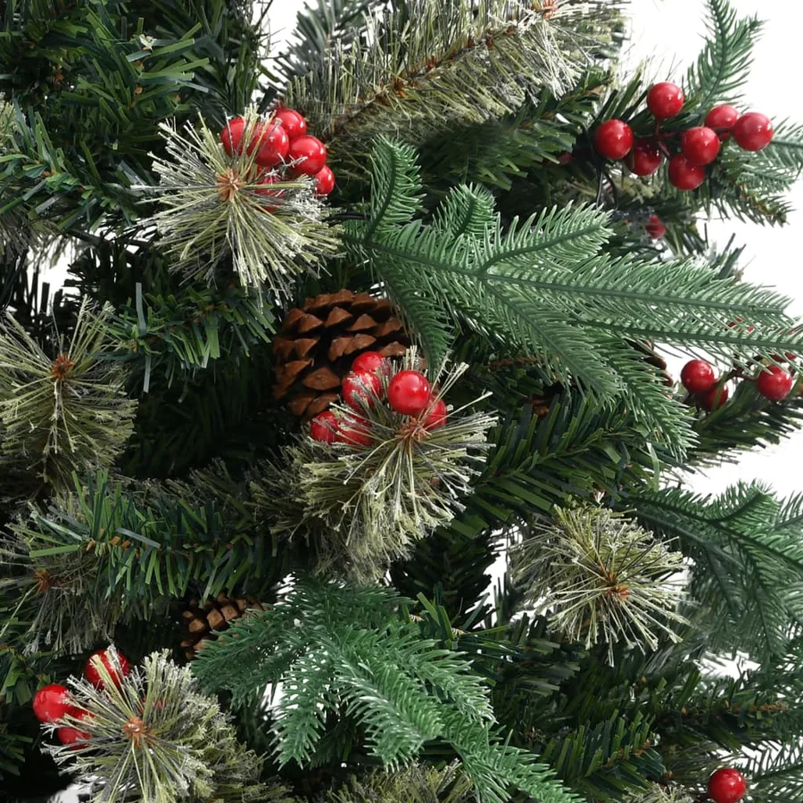 Sapin de Noël avec pommes de pin Vert 225 cm PVC et PE - 5