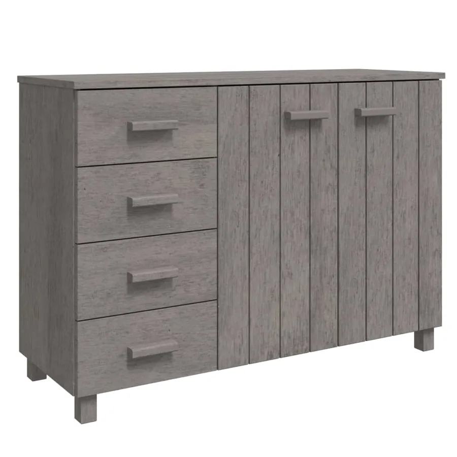 Buffet HAMAR Gris clair 113x40x80 cm Bois massif de pin - 2