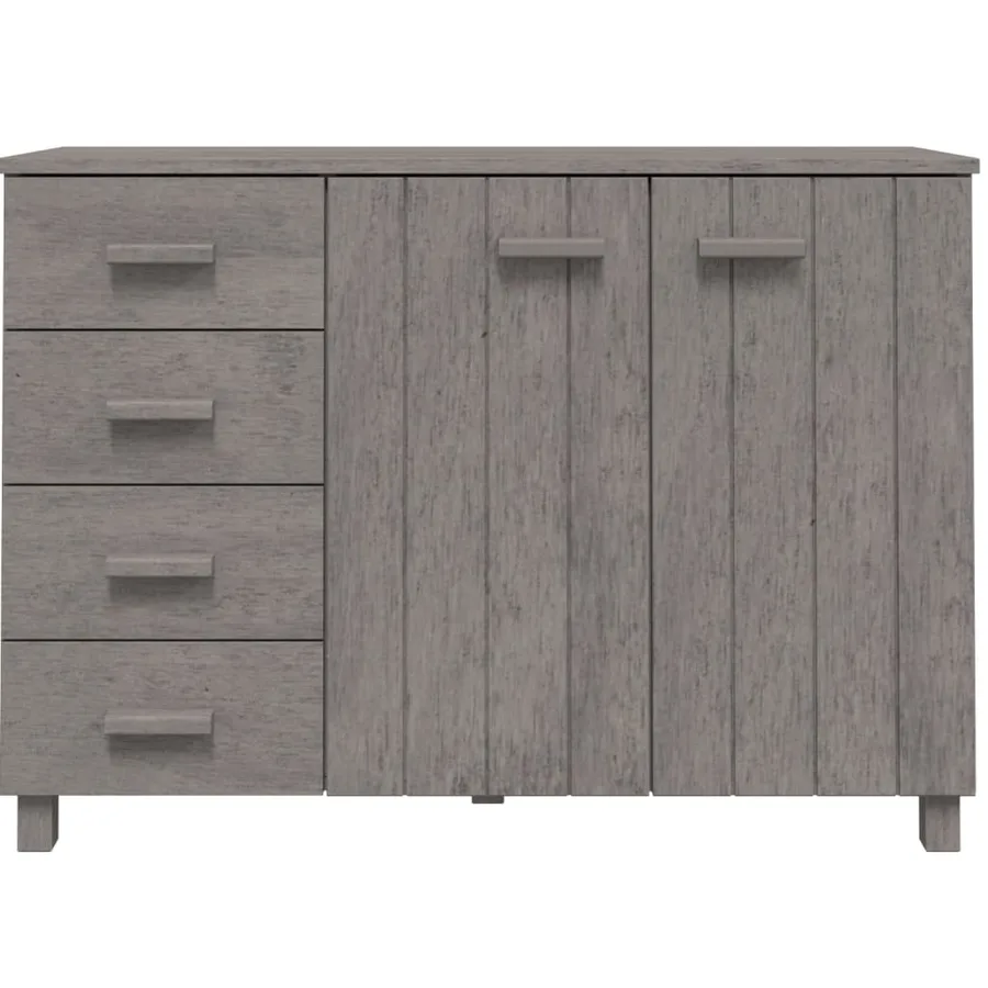 Buffet HAMAR Gris clair 113x40x80 cm Bois massif de pin - 4