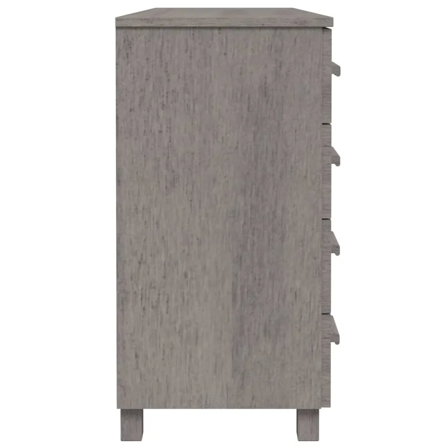 Buffet HAMAR Gris clair 113x40x80 cm Bois massif de pin - 5