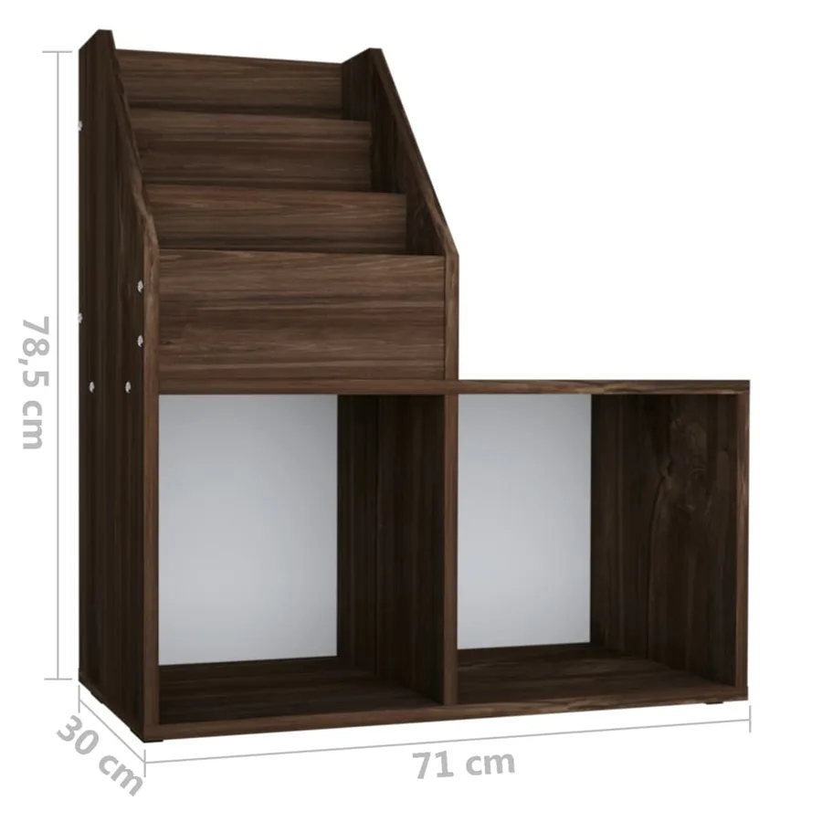 Porte-revue pour enfants Chêne fumé Bois d’ingénierie - 7