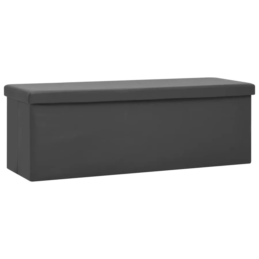 Banc de rangement pliable Gris PVC - 2