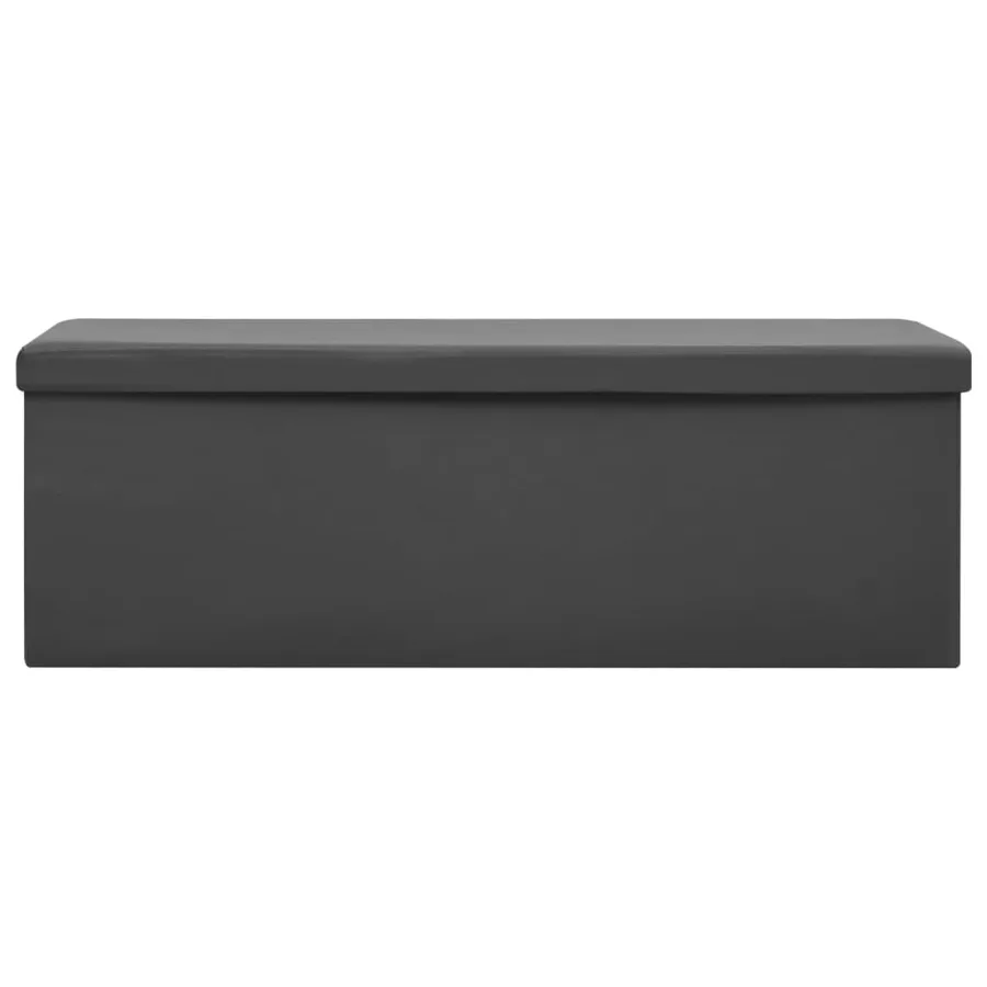 Banc de rangement pliable Gris PVC - 3