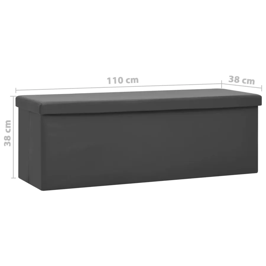 Banc de rangement pliable Gris PVC - 8