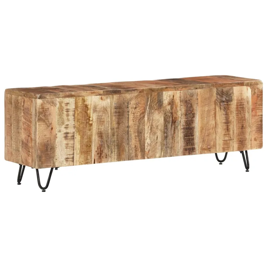 Meuble TV 110x30x40 cm Bois massif de manguier - 10