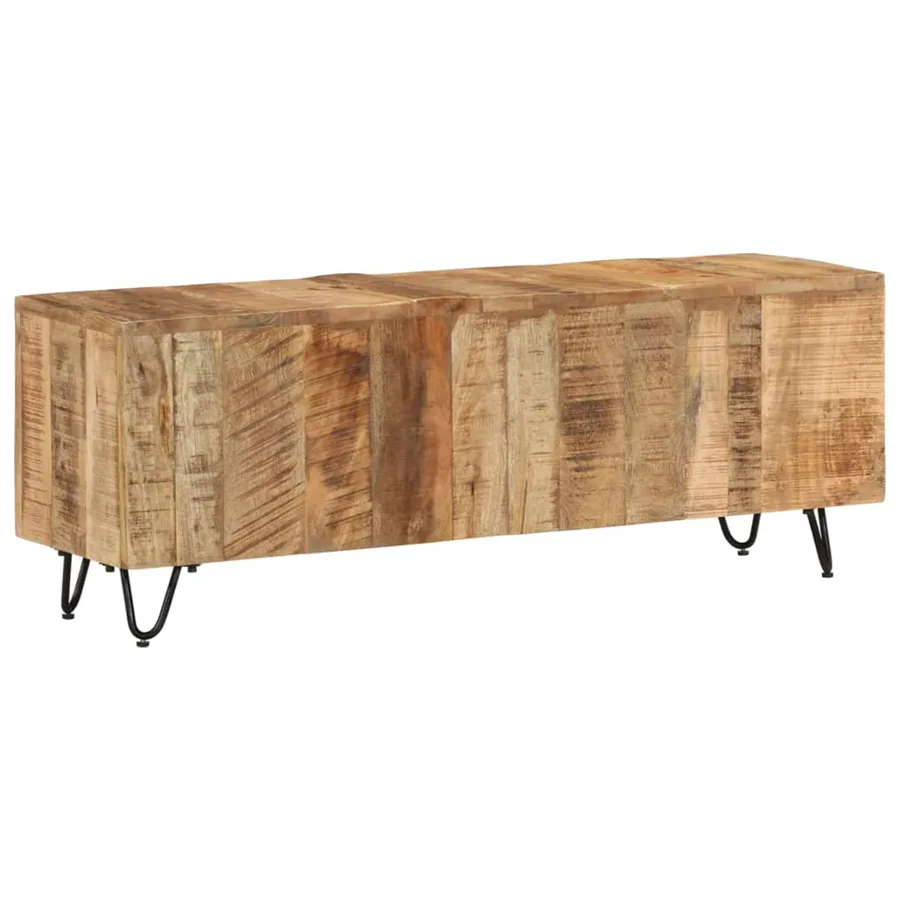 Meuble TV 110x30x40 cm Bois massif de manguier - 11