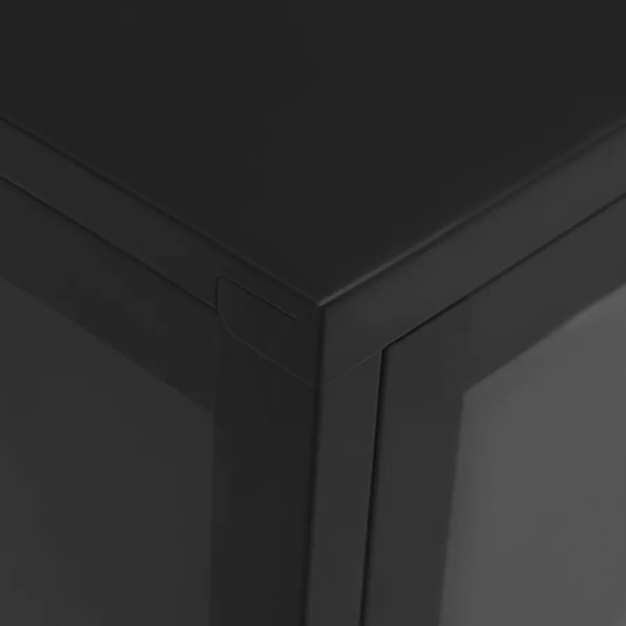 Buffet Noir 70x35x70 cm Acier et verre - 8