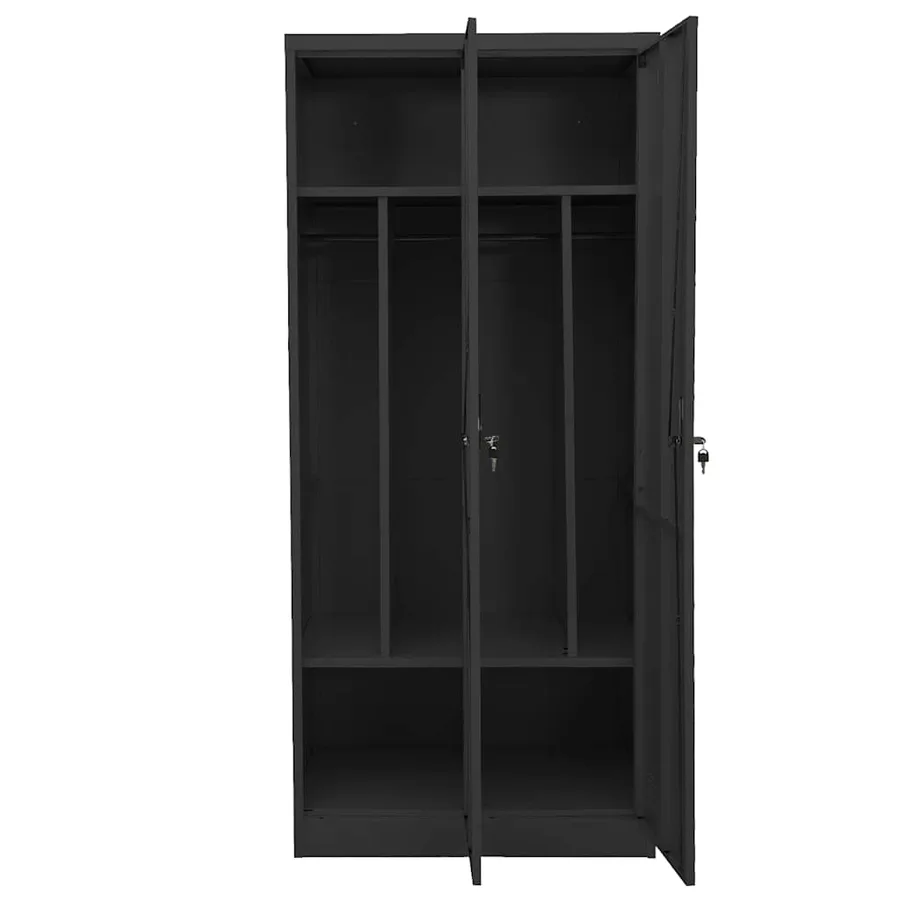 Garde-robe Anthracite 80x50x180 cm Acier - 6