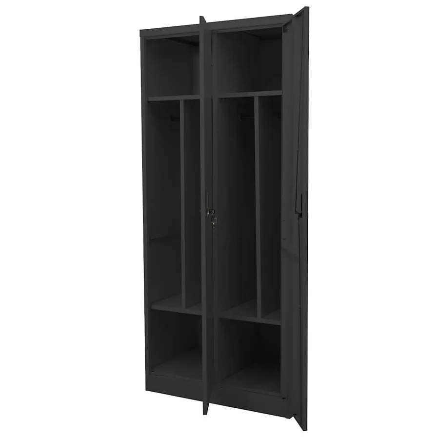 Garde-robe Anthracite 80x50x180 cm Acier - 7