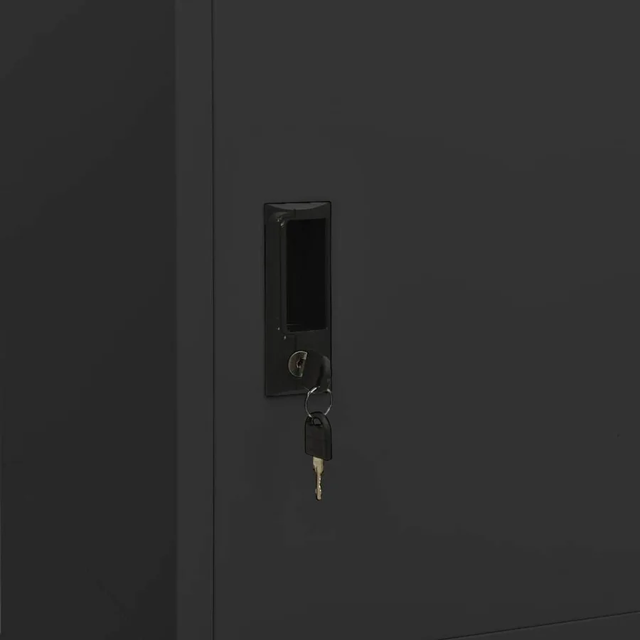 Garde-robe Anthracite 80x50x180 cm Acier - 8