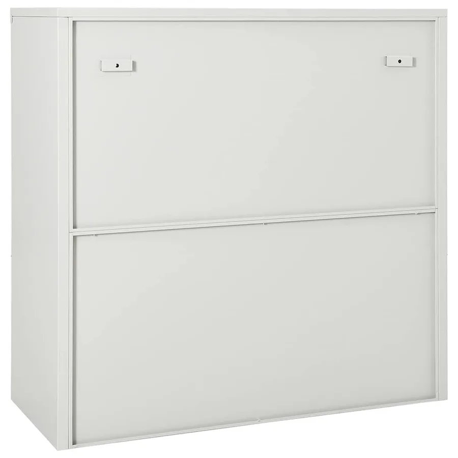 Armoire à portes coulissantes Gris clair 90x40x90 cm Acier - 4