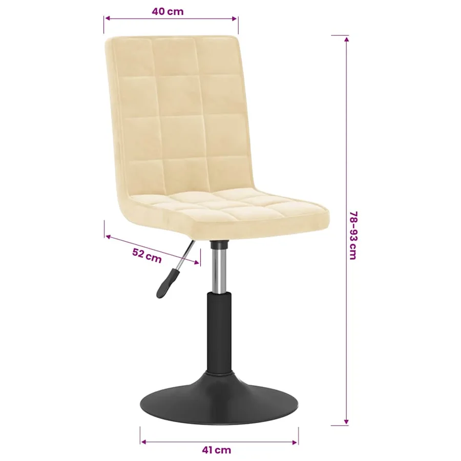 Chaises pivotantes à manger lot de 2 crème velours - 10